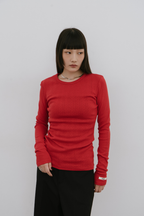 Eyelet long sleeve TEE