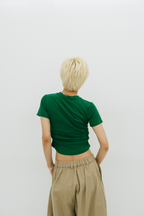 Side gather compact TEE