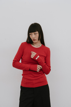 Eyelet long sleeve TEE