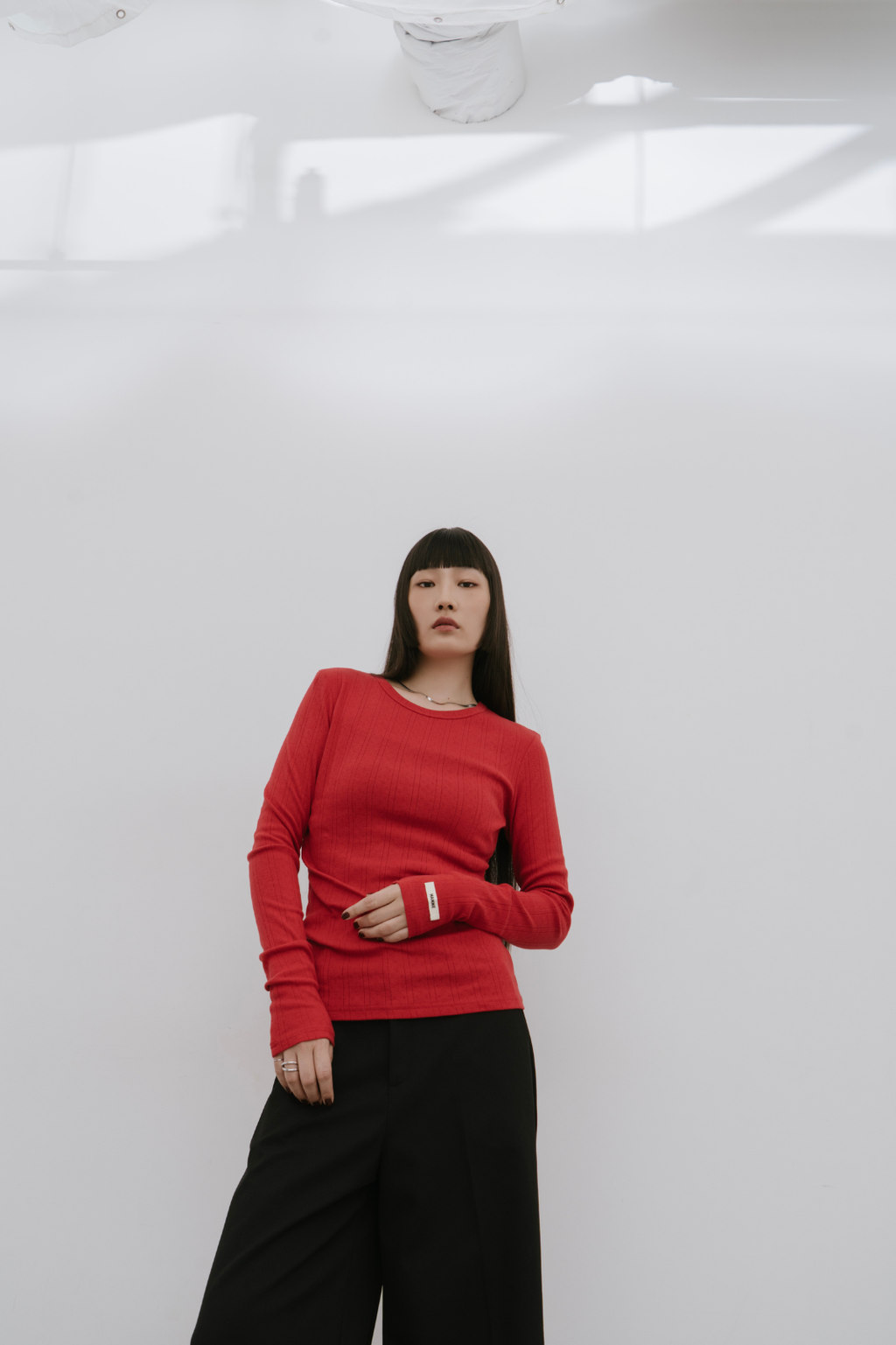 Eyelet long sleeve TEE