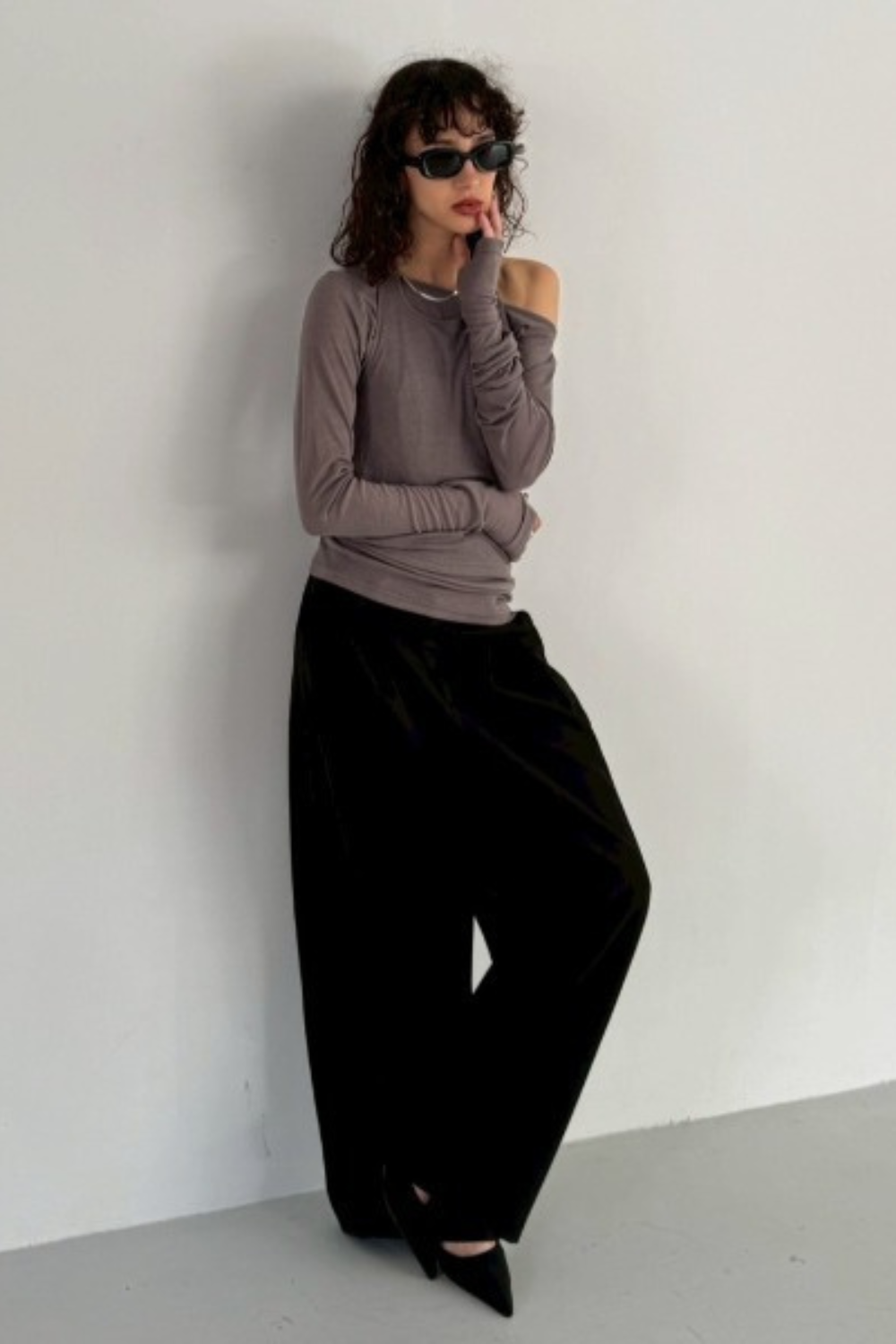 Halter layered sheer long T-Shirt