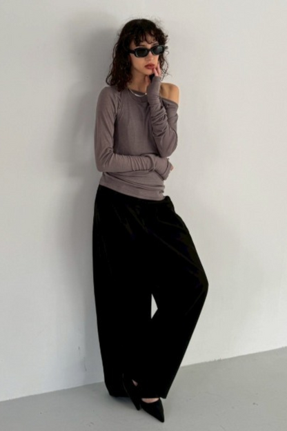 Halter layered sheer long T-Shirt