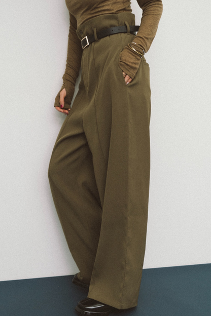 Pintuck high waist pants