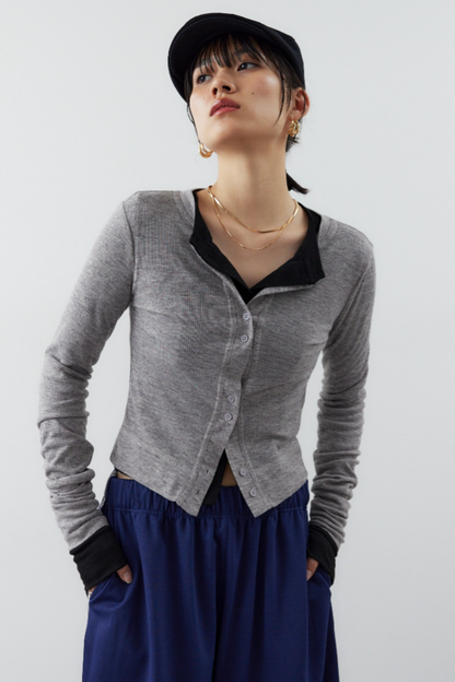 Sheer rib cardigan