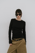 Eyelet long sleeve TEE