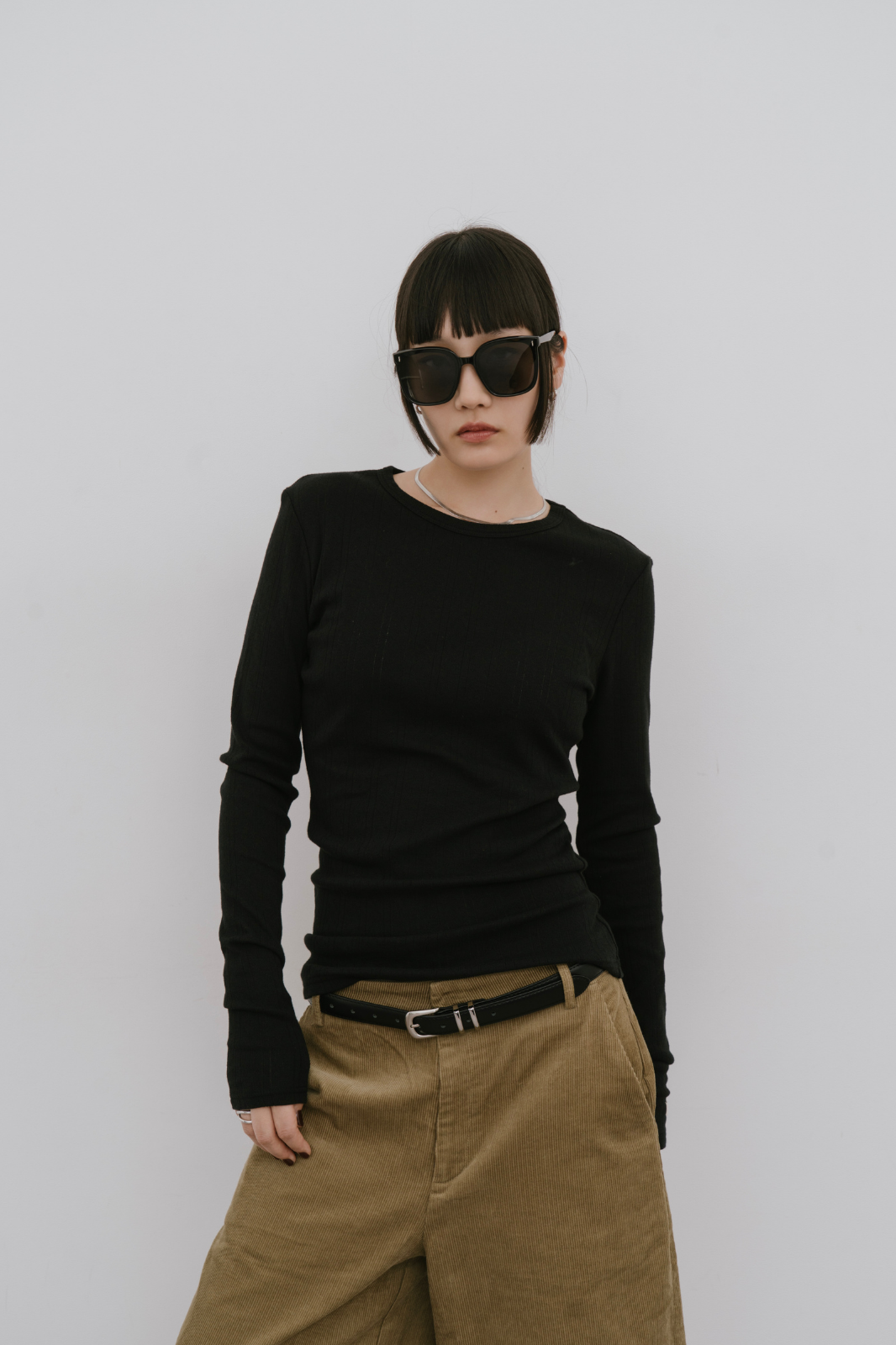 Eyelet long sleeve TEE