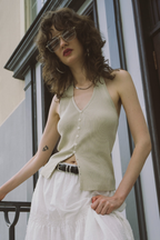 Halter neck knit vest