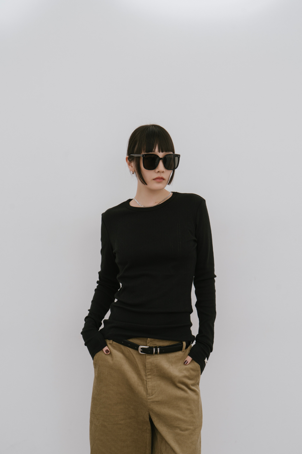 Eyelet long sleeve TEE
