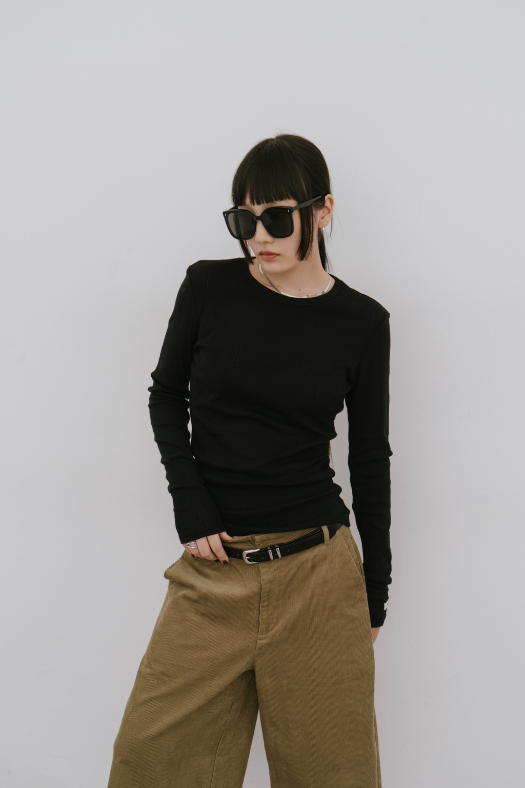 Eyelet long sleeve TEE