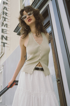 Halter neck knit vest