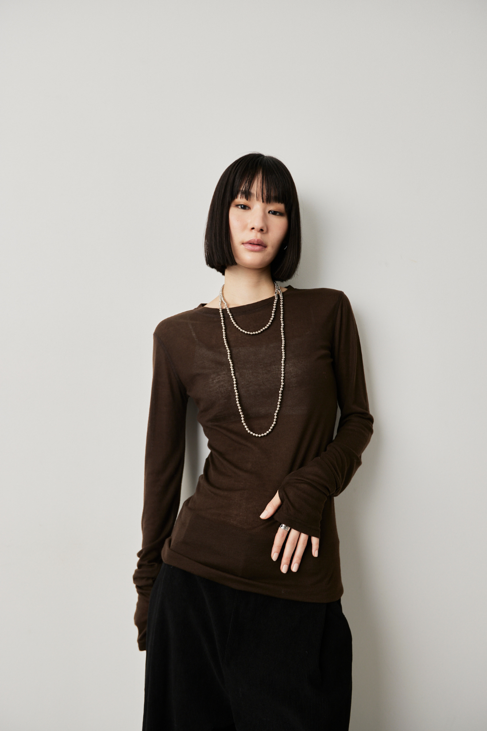 Sheer long sleeve tee