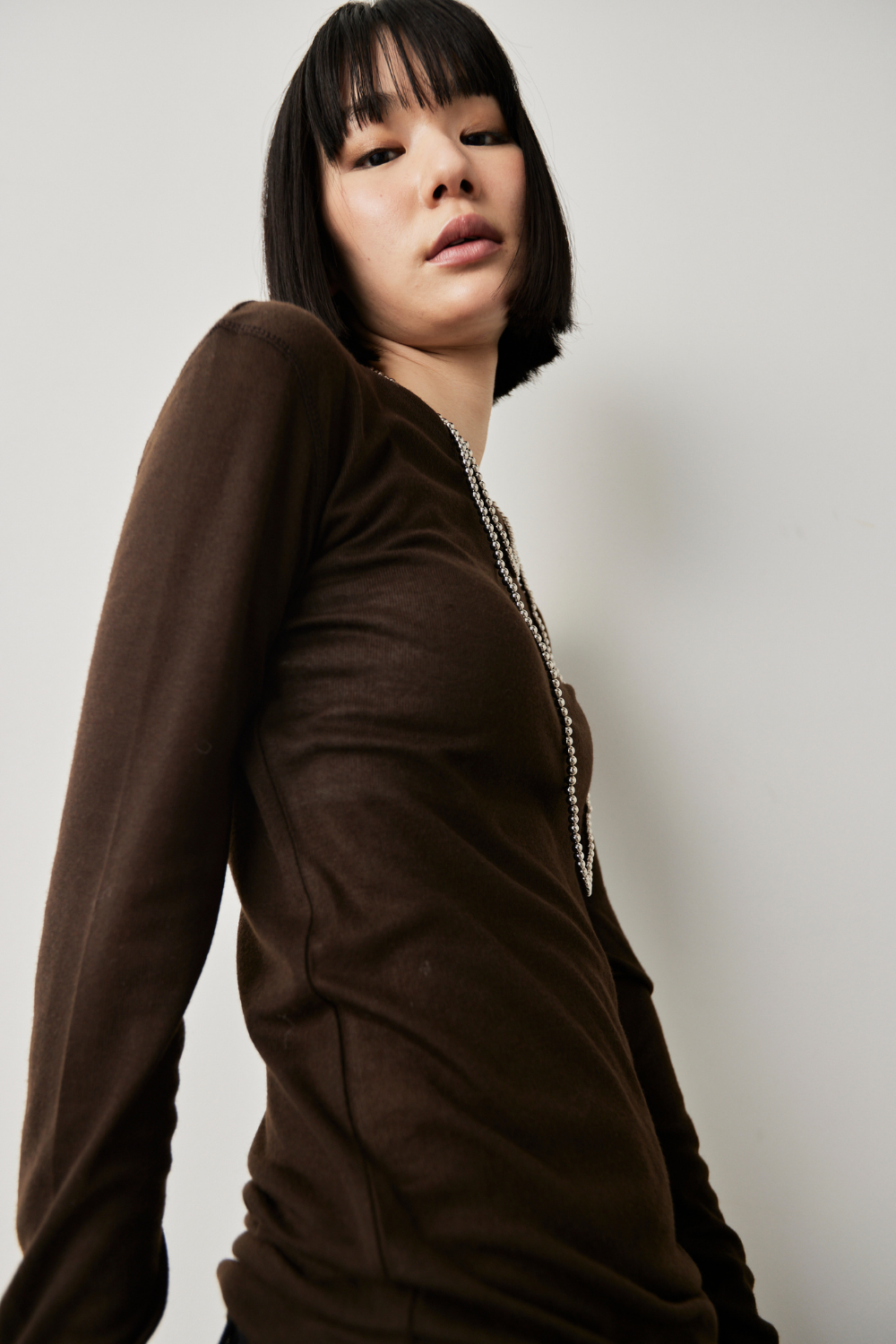 Sheer long sleeve tee