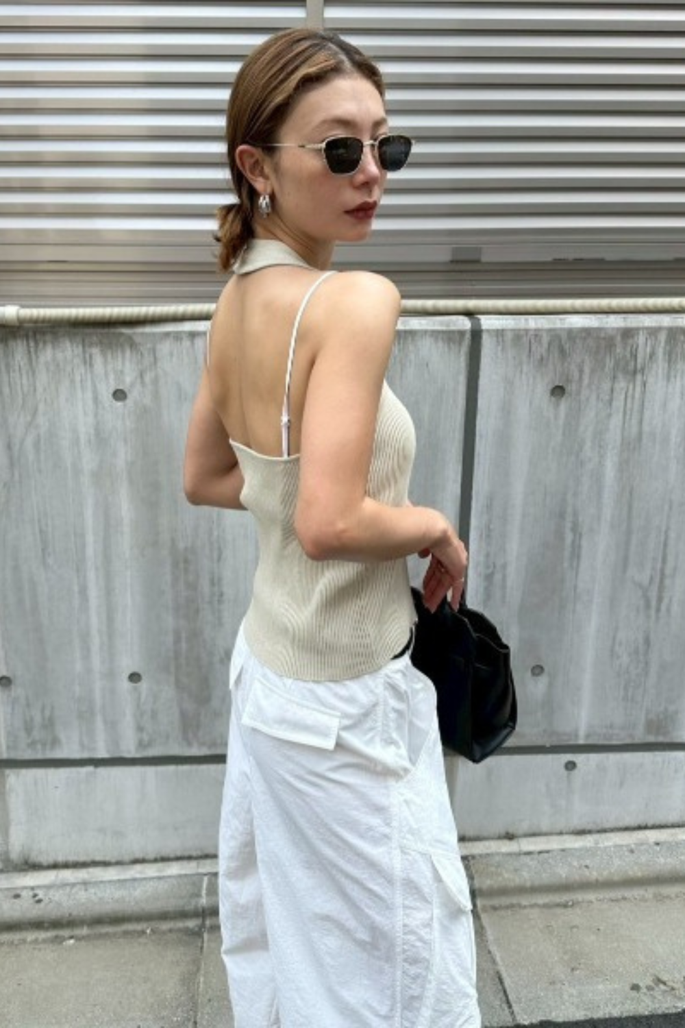 Halter neck knit vest