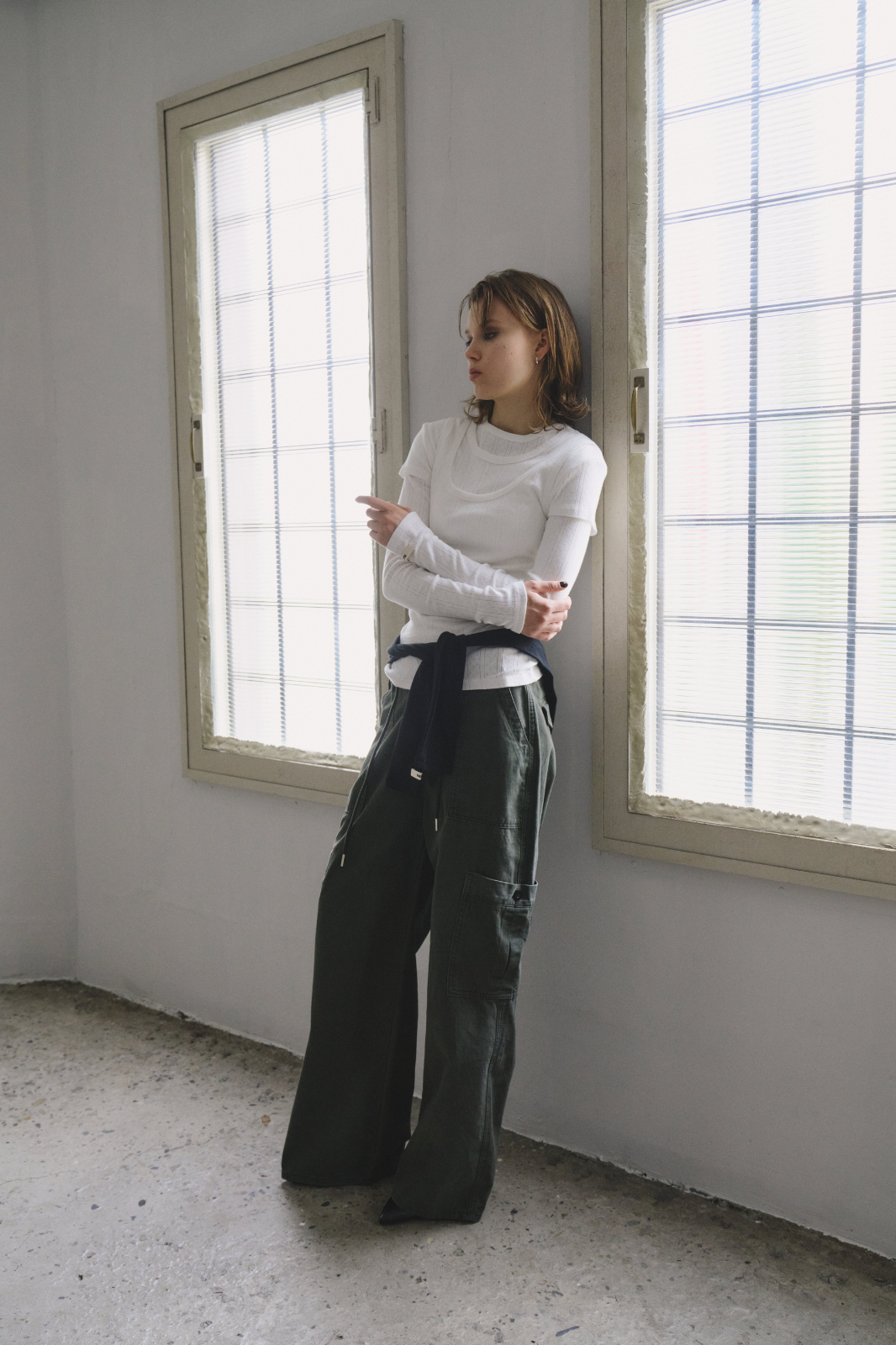 Eyelet long sleeve TEE