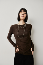 Sheer long sleeve tee