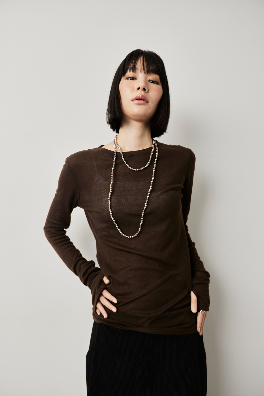 Sheer long sleeve tee