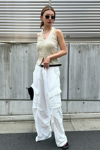 Halter neck knit vest