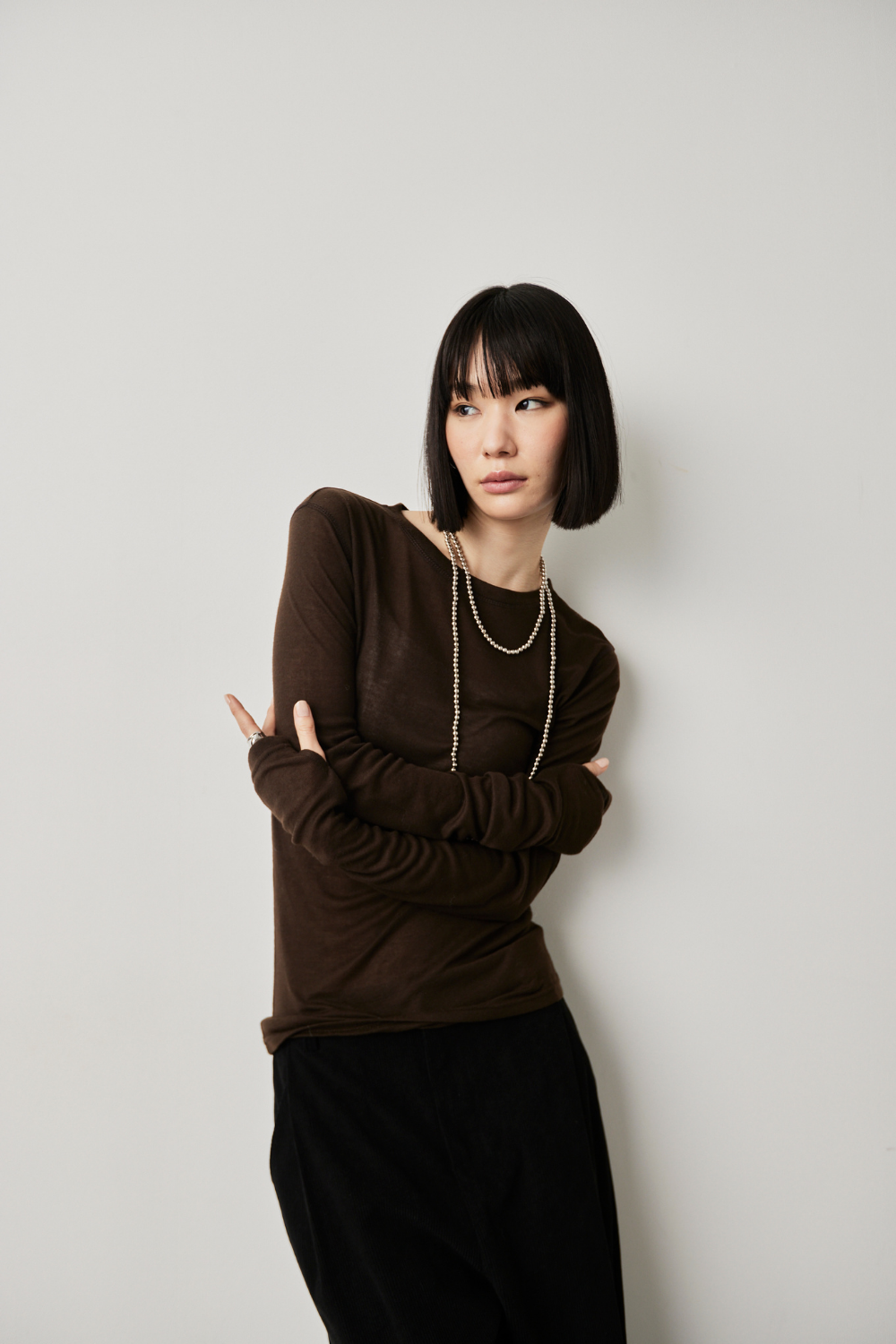 Sheer long sleeve tee