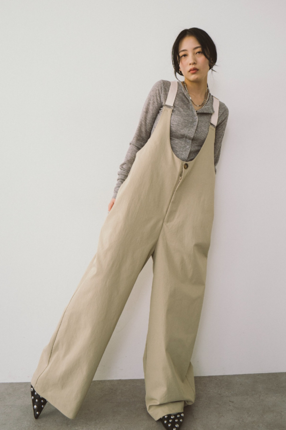 Suspender wide pants