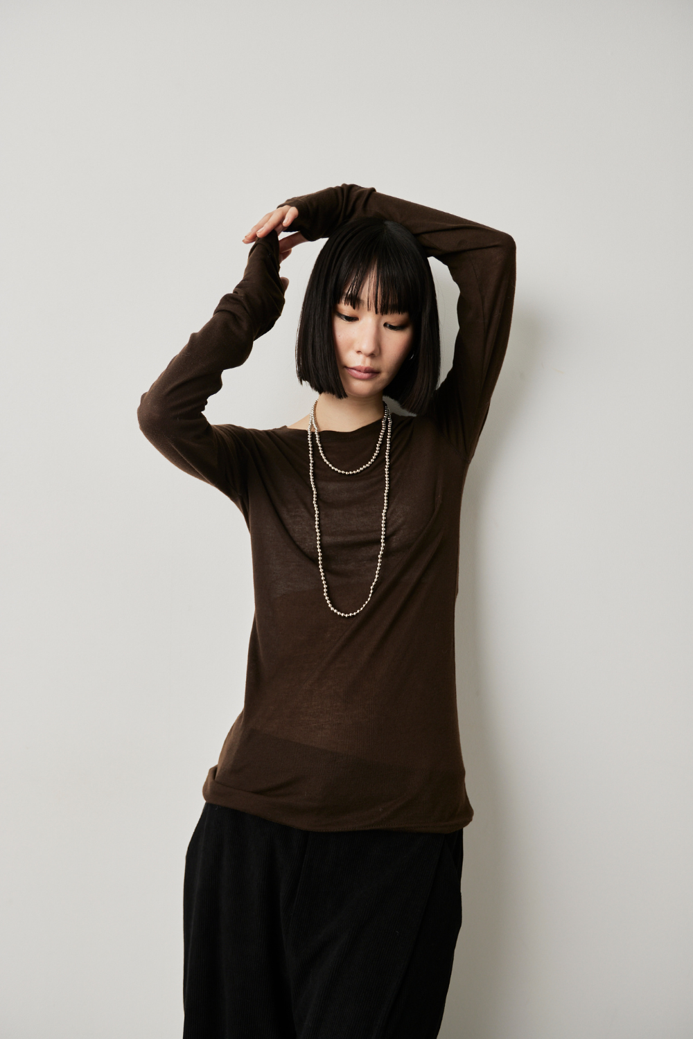 Sheer long sleeve tee