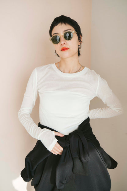 Sheer long sleeve tee