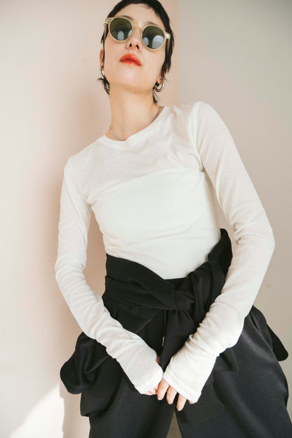 Sheer long sleeve tee