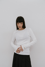 Eyelet long sleeve TEE
