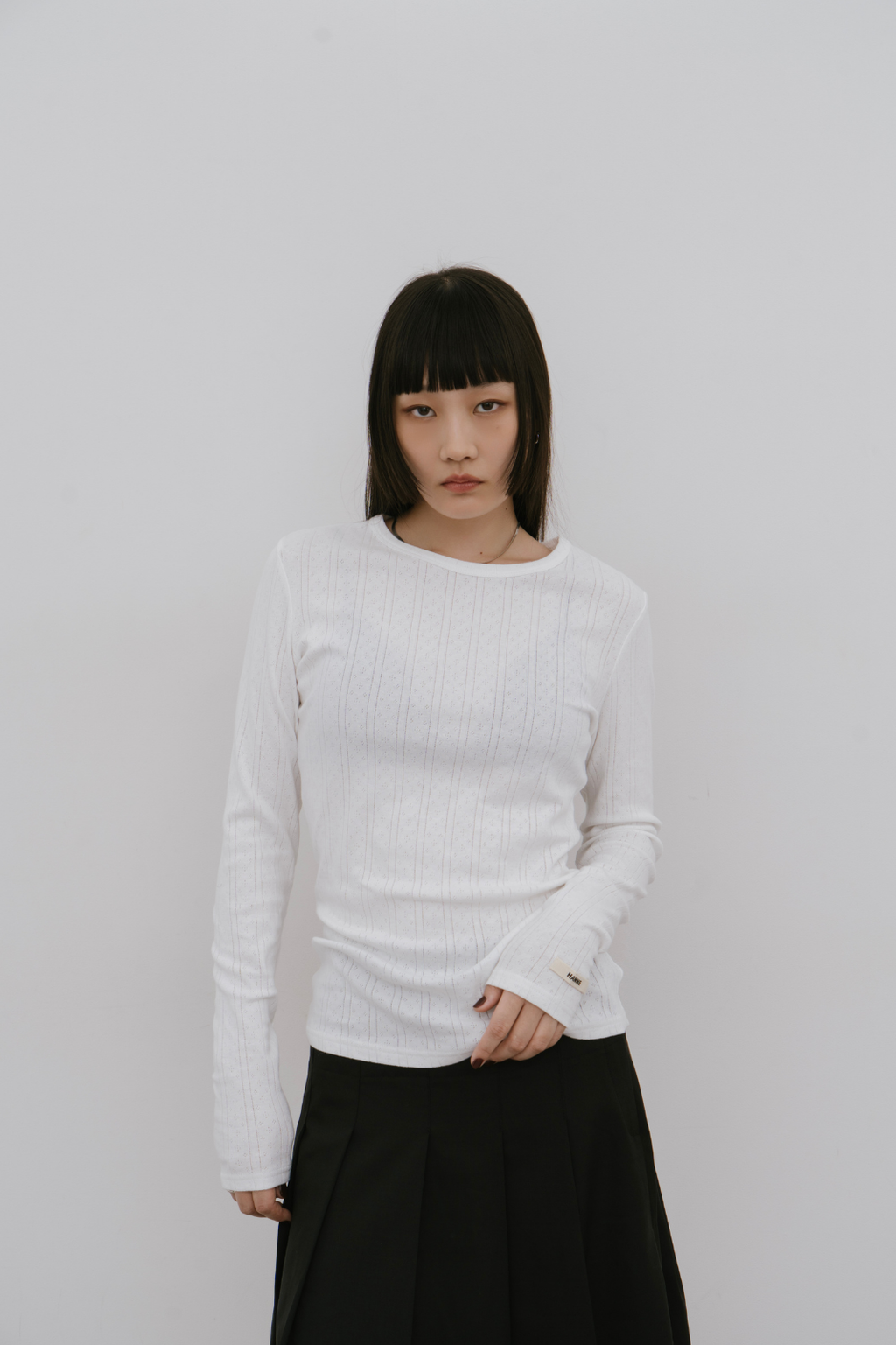 Eyelet long sleeve TEE