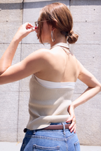 Halter neck knit vest