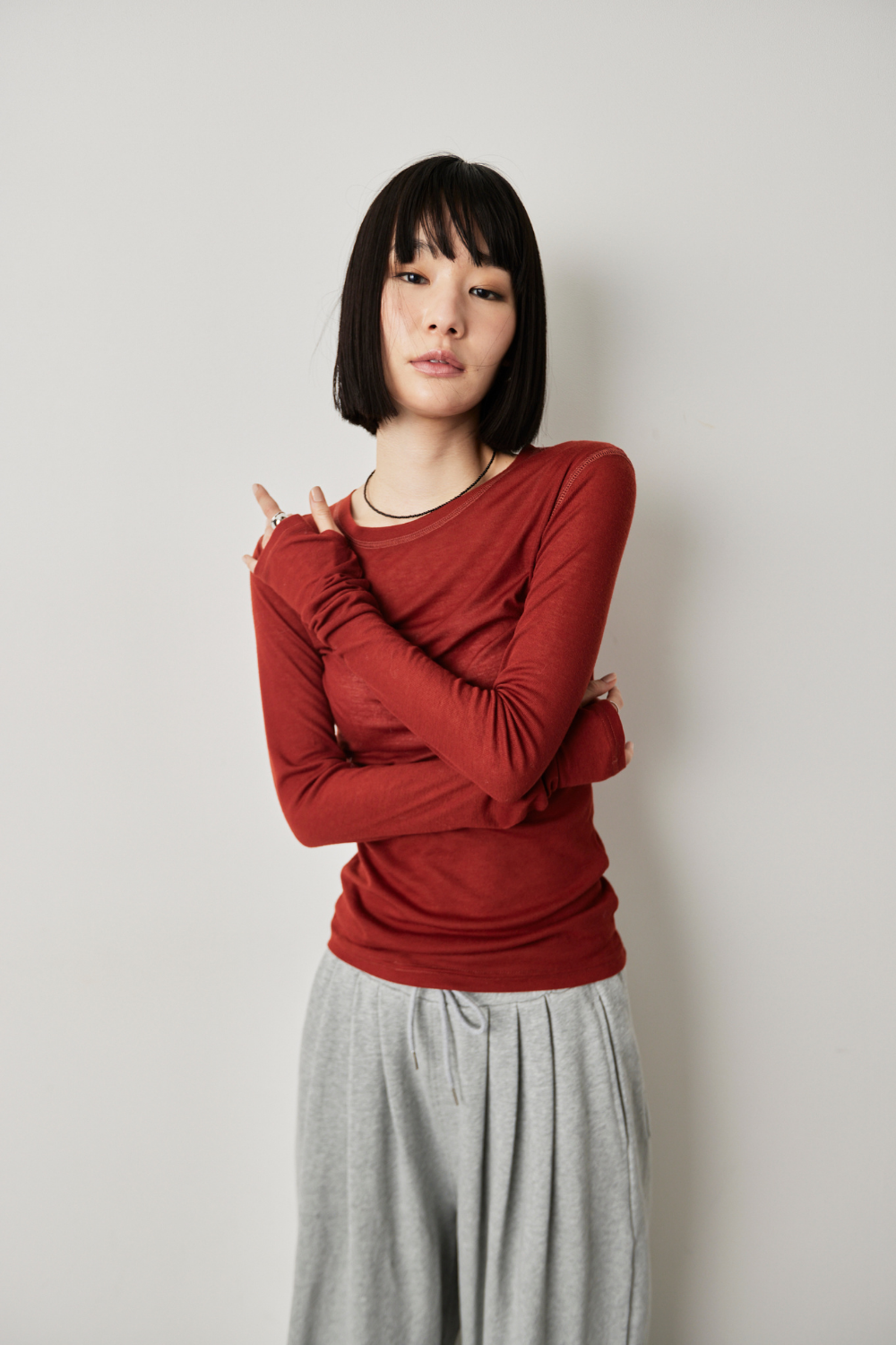 Sheer long sleeve tee