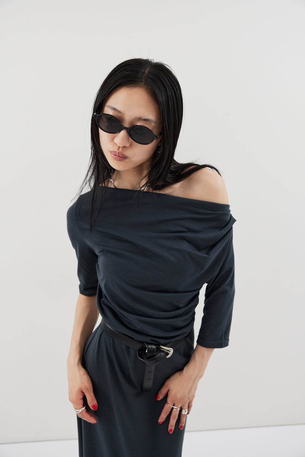 Draped design dress