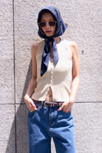 Halter neck knit vest