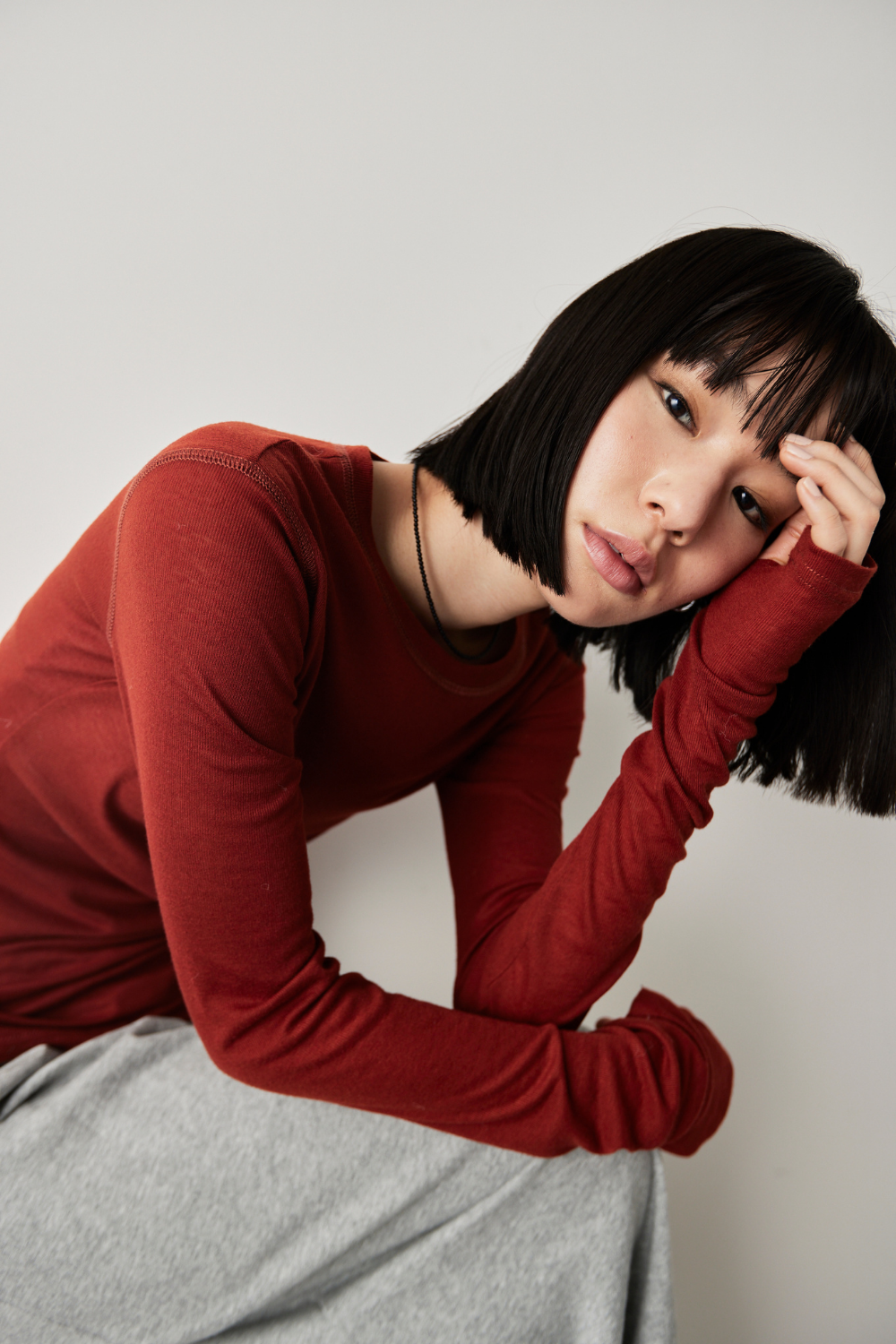 Sheer long sleeve tee