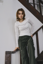 Eyelet long sleeve TEE
