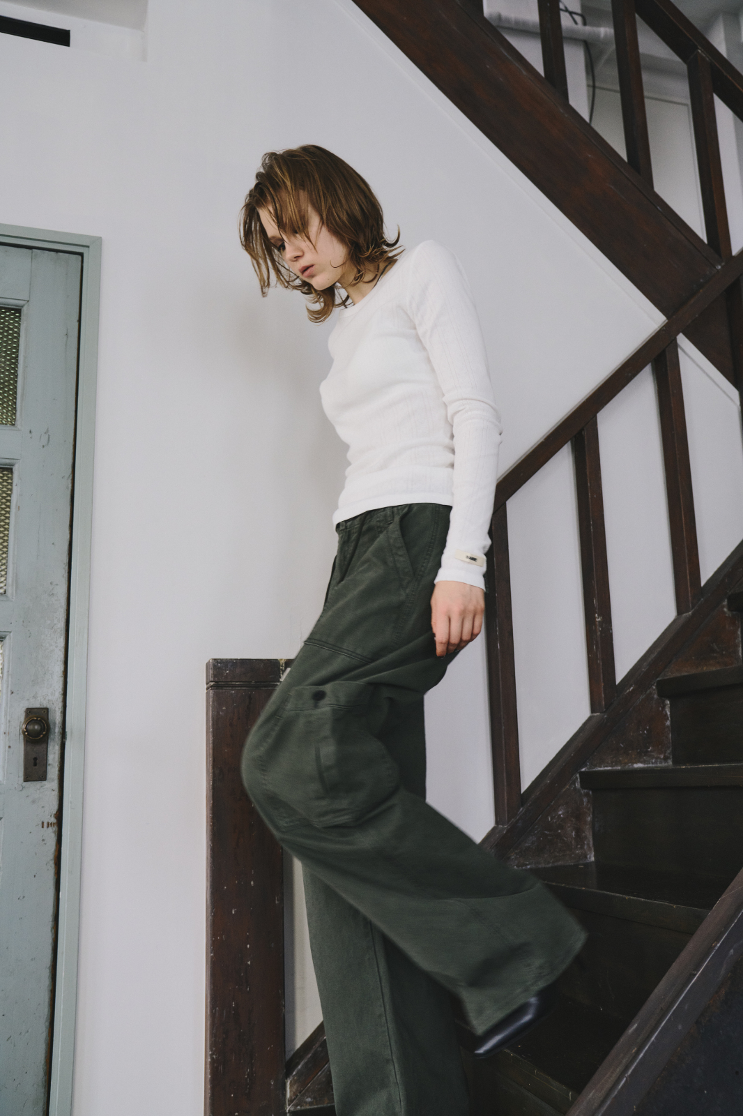 Eyelet long sleeve TEE