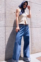 Halter neck knit vest