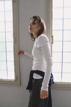 Eyelet long sleeve TEE