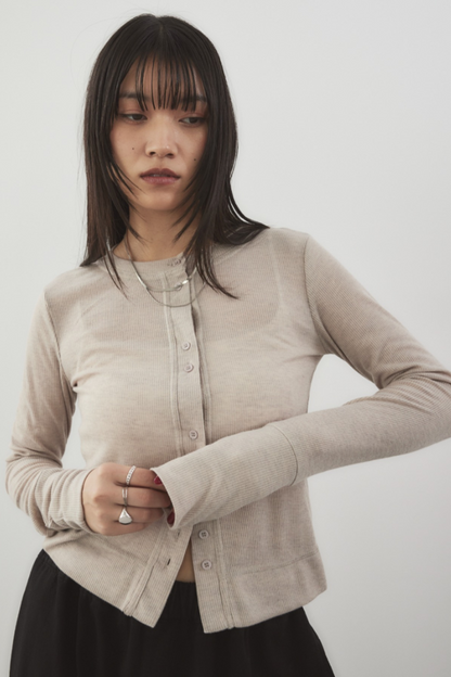 Sheer rib cardigan