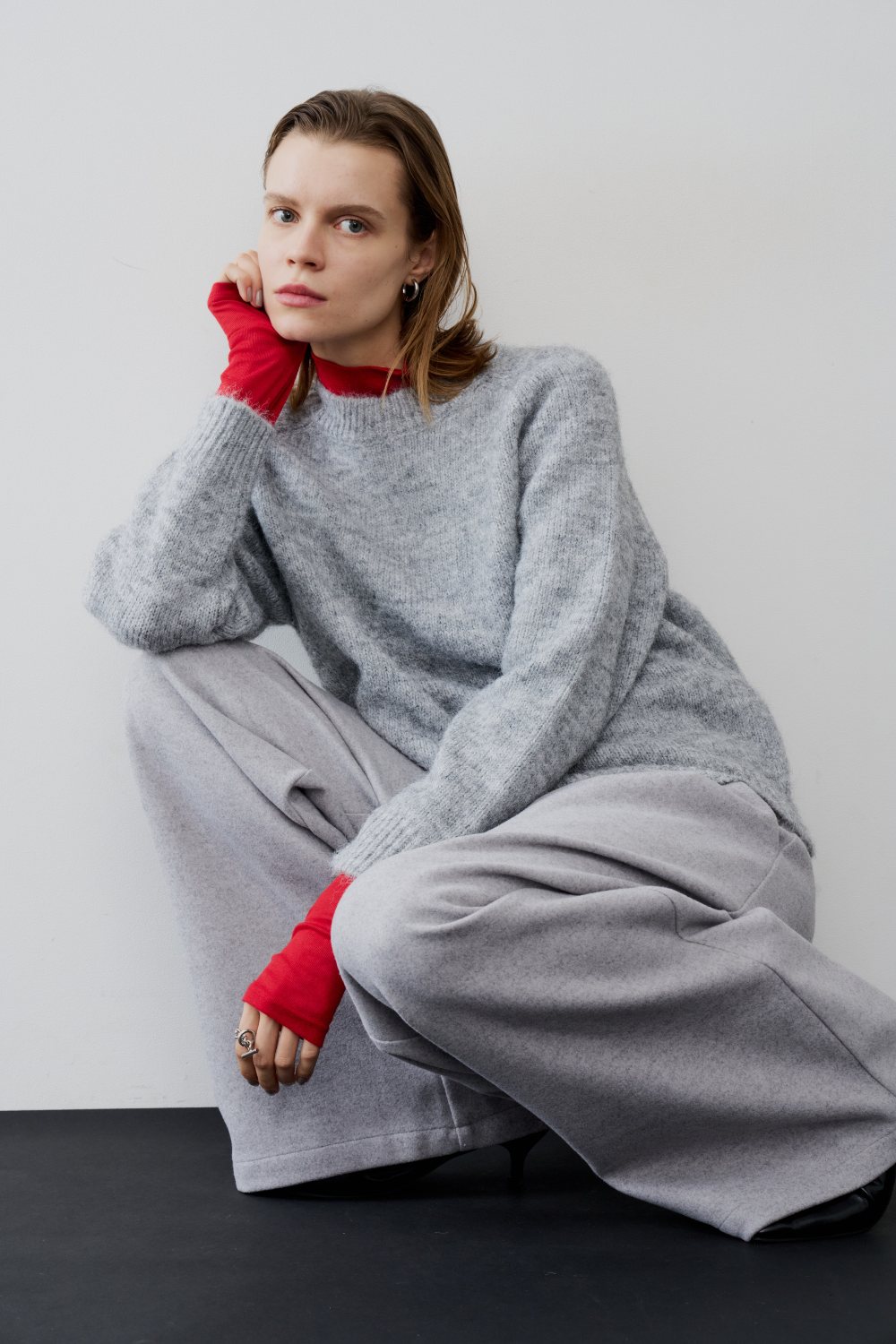 【 preorder 】 Soft hairy knit pullover