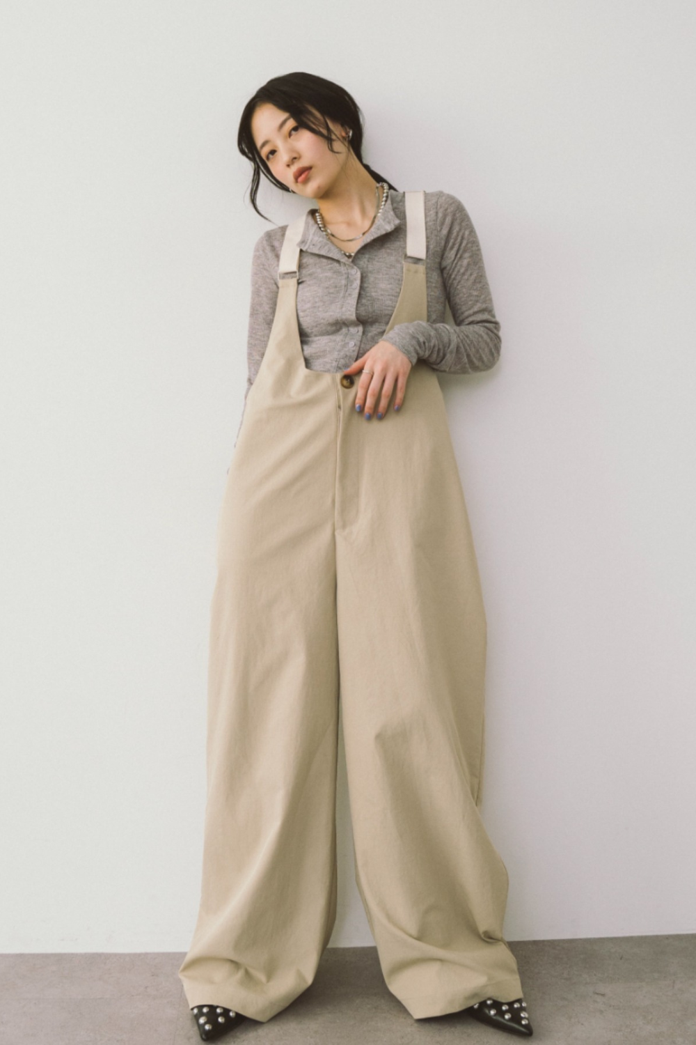 Suspender wide pants