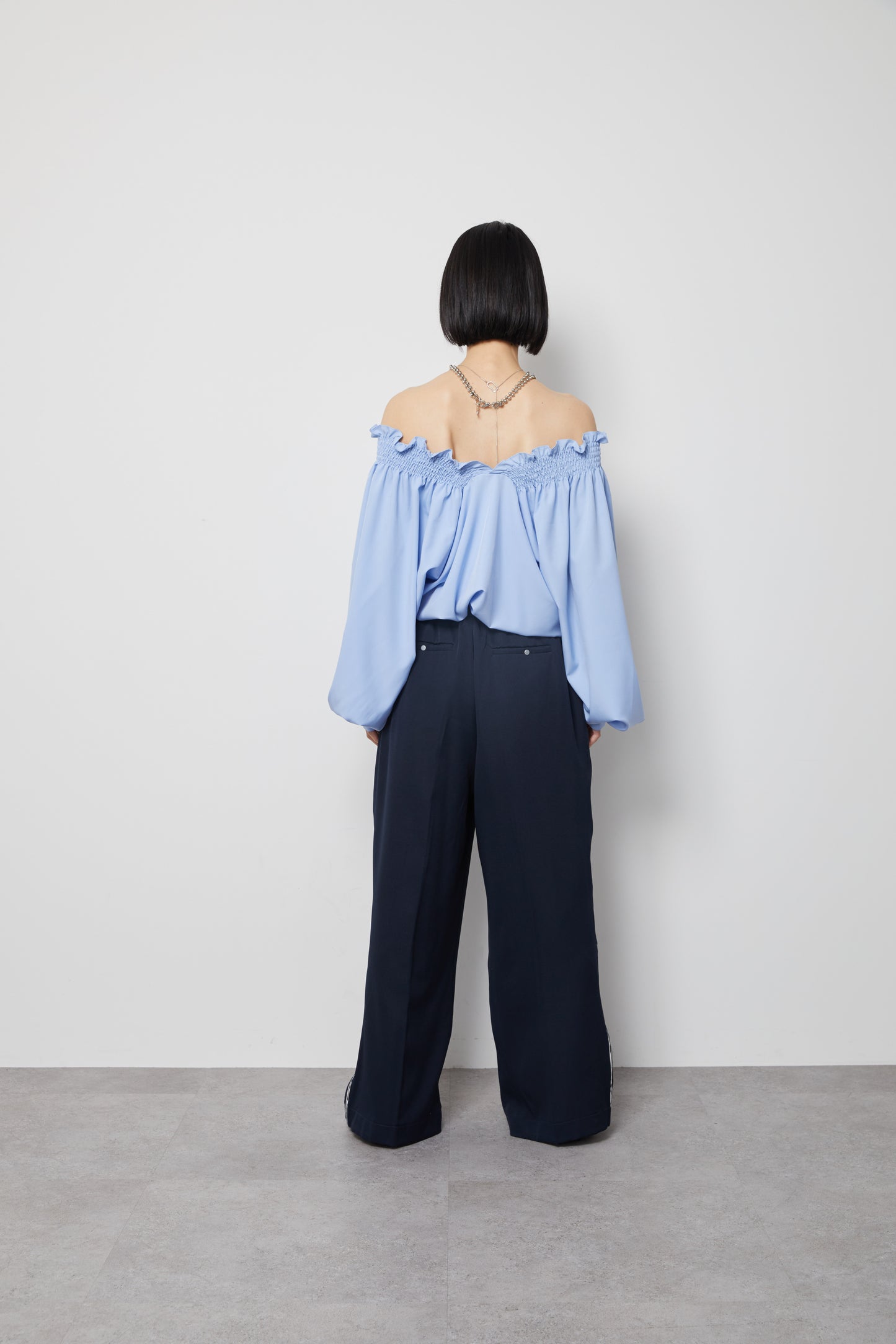 Ruched off-shoulder blouse