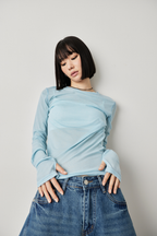 Sheer long sleeve tee