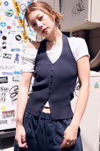 Halter neck knit vest