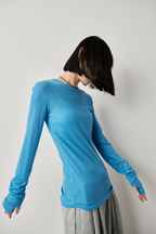 Sheer long sleeve tee