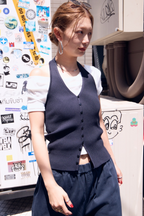 Halter neck knit vest