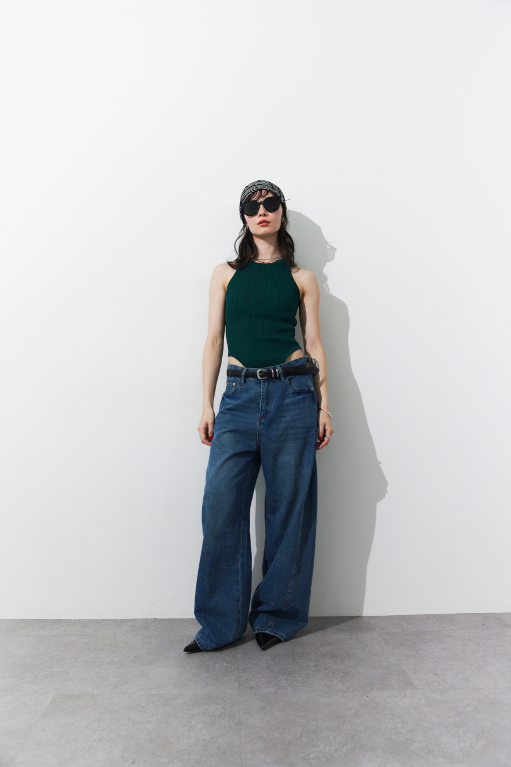 Rib-knit tank bodysuit
