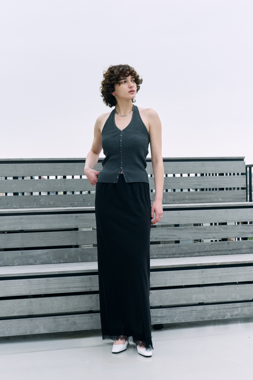 Halter neck knit vest