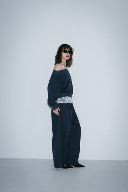 Sweat touch tuck pants