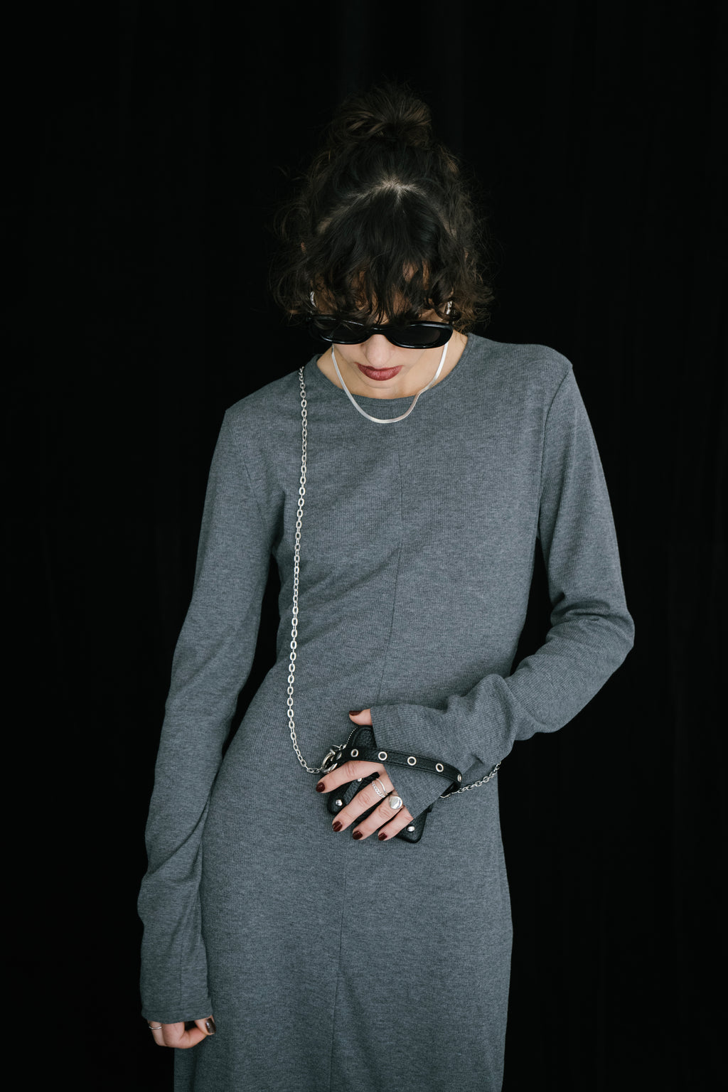 Stud chain pouch