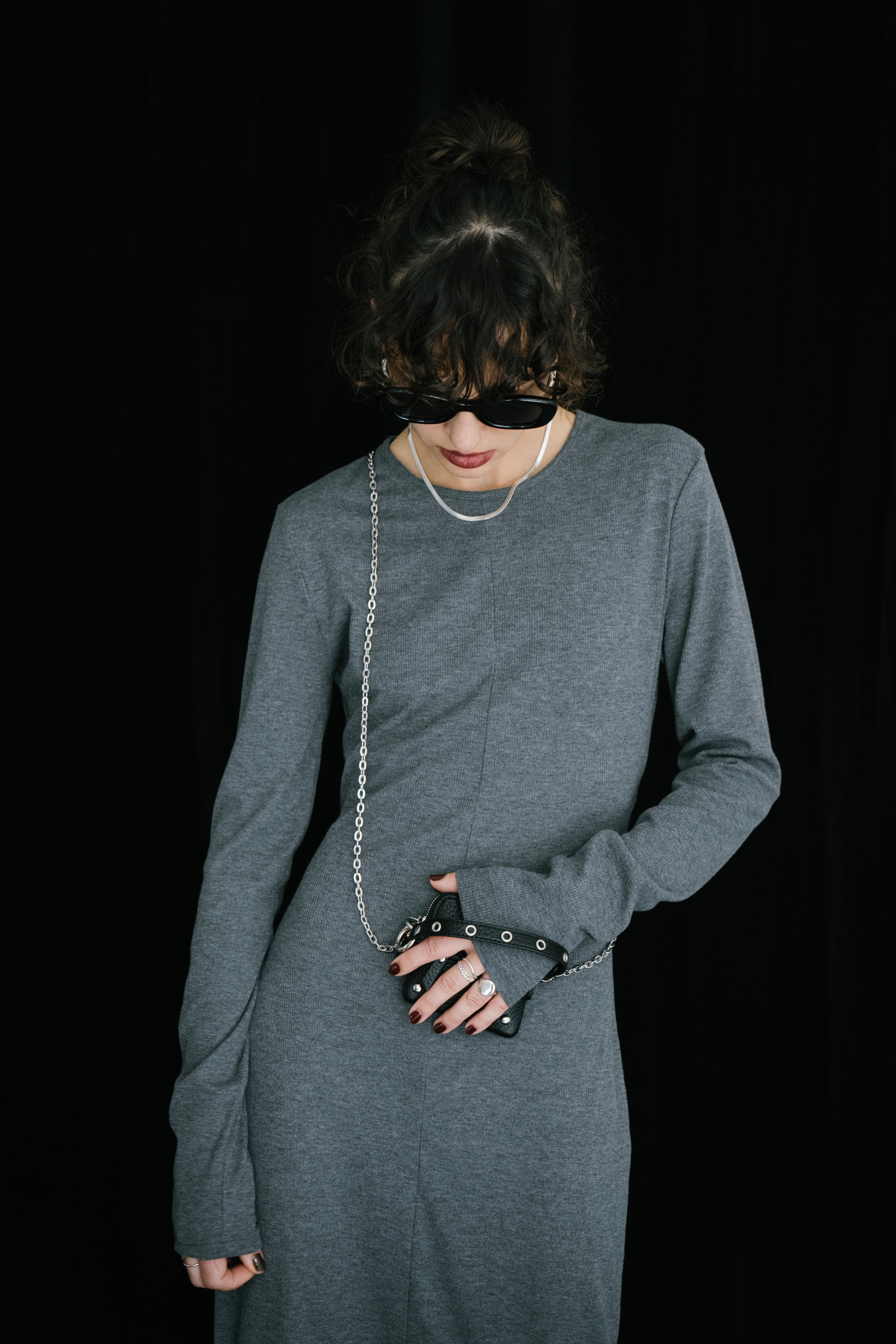 Stud chain pouch